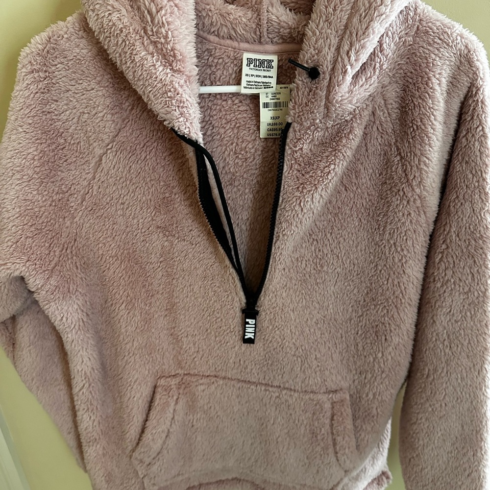 Pink Fuzzy Half Zip XS